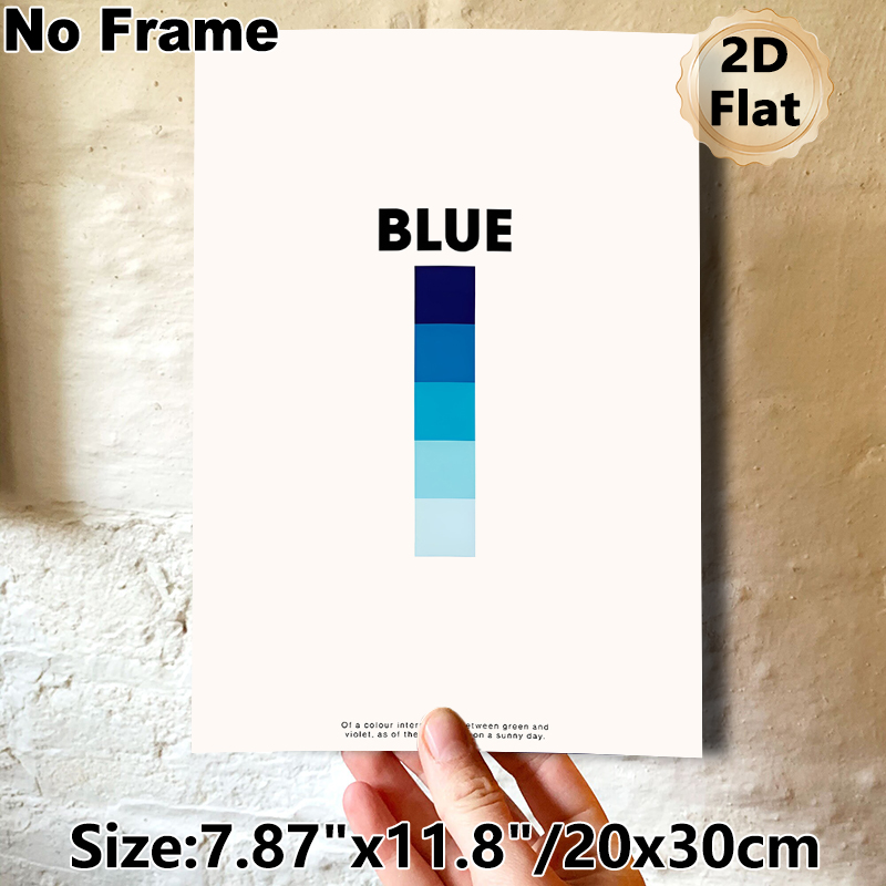 Blue Themed Gradient Painting Poster, Minimalist Text & Color Block Poster, Calming Gradient Design With Descriptive Text, Suitable For Living Room_maomaolike.com