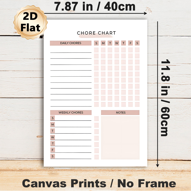 Chore Chart Painting Poster, Soft Blush Minimalist Chore Planner Poster, Practical Design To Track Daily And Weekly Household Tasks, Ideal For Home_maomaolike.com