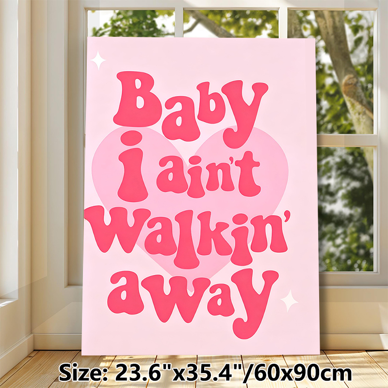 Retro Love Quote Painting Poster, Soft Pink Groovy Typographic Poster With Heart Accent, Warm Romantic Vibe Ideal For Bedroom, Living Room Wall Decor_maomaolike.com