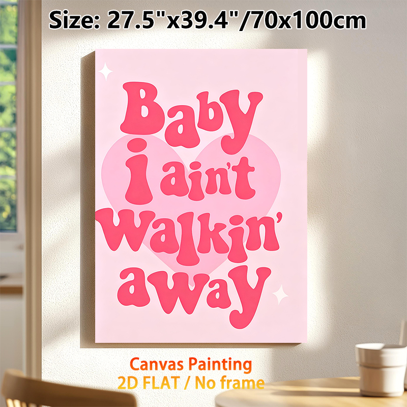 Retro Love Quote Painting Poster, Soft Pink Groovy Typographic Poster With Heart Accent, Warm Romantic Vibe Ideal For Bedroom, Living Room Wall Decor_maomaolike.com