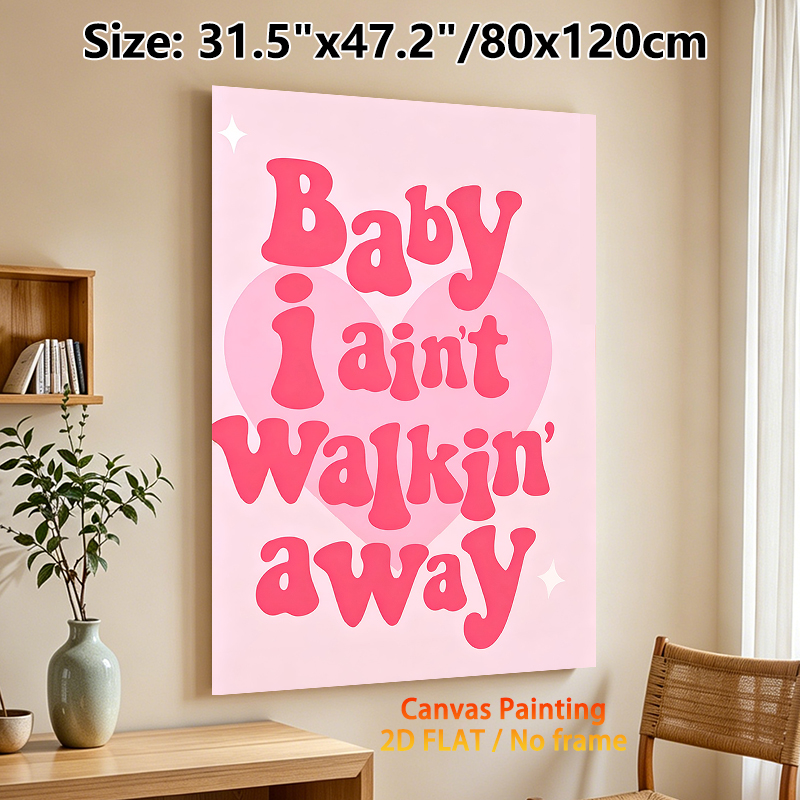 Retro Love Quote Painting Poster, Soft Pink Groovy Typographic Poster With Heart Accent, Warm Romantic Vibe Ideal For Bedroom, Living Room Wall Decor_maomaolike.com