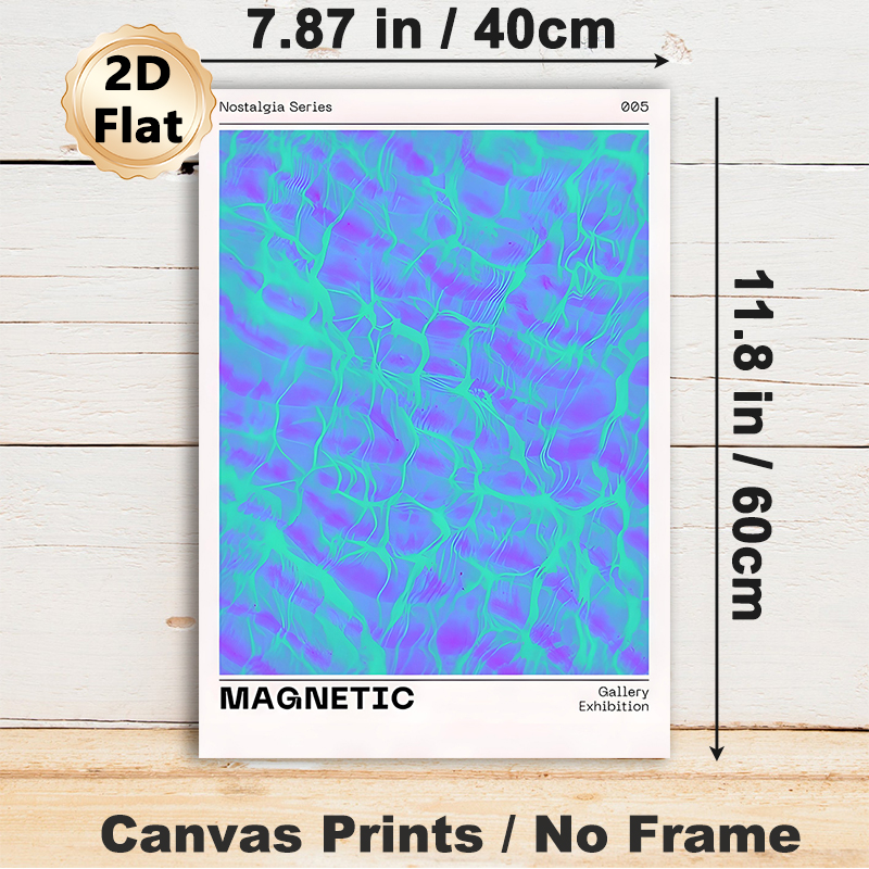 Magnetic Abstract Painting Poster, Vibrant Blue-Purple Swirly Fluid Art Poster, Eye-catching Artistic Decor Ideal For Living Room, Gallery Wall_maomaolike.com