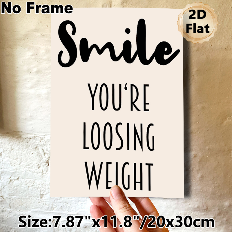 Weight Loss Motivational Painting Poster, Minimalist Black & White Typography Poster, Uplifting Quote To Encourage Progress, Ideal For Gym, Home Wall_maomaolike.com