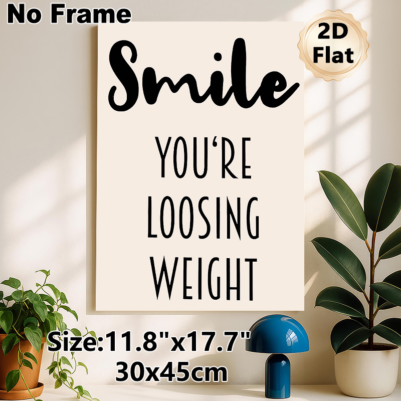 Weight Loss Motivational Painting Poster, Minimalist Black & White Typography Poster, Uplifting Quote To Encourage Progress, Ideal For Gym, Home Wall_maomaolike.com