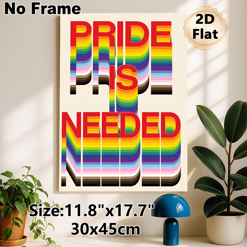 Pride Slogan Painting Poster, Vibrant Layered Typographic Poster, Bold Rainbow-hued Text Art, Ideal For Home, Living Room And Office Wall Decor_maomaolike.com
