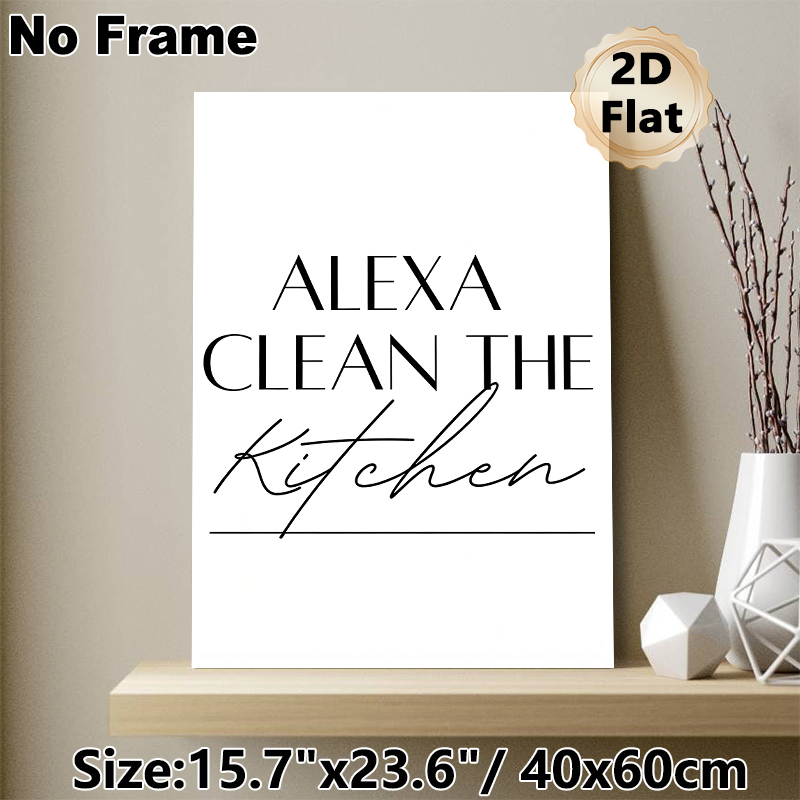 Kitchen Humor Painting Poster, Minimalist Black & White Typographic Poster, Witty Daily Reminder Ideal For Kitchen Spaces_maomaolike.com