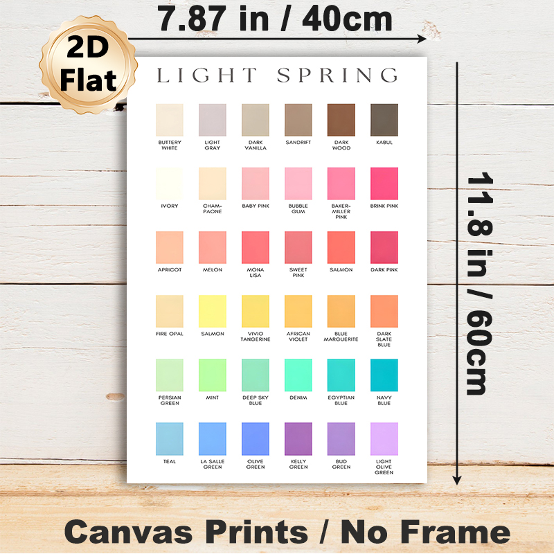 Light Spring Color Palette Painting Poster, Clean Minimalist Color Swatch Poster, Practical Color Reference Tool For Studio, Home Workspace And_maomaolike.com