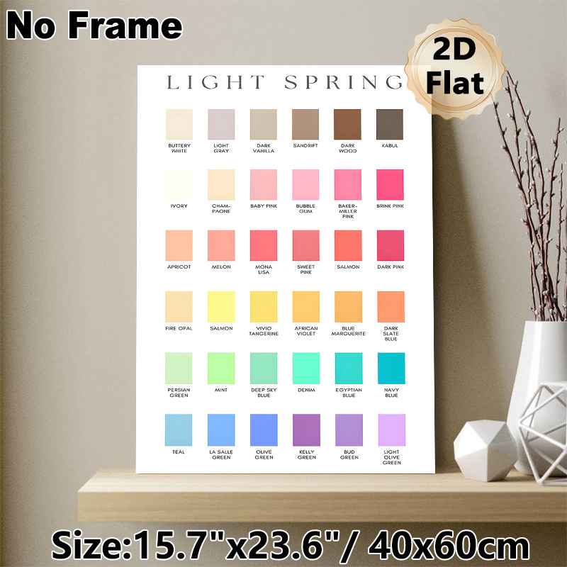 Light Spring Color Palette Painting Poster, Clean Minimalist Color Swatch Poster, Practical Color Reference Tool For Studio, Home Workspace And_maomaolike.com