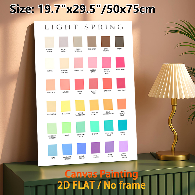 Light Spring Color Palette Painting Poster, Clean Minimalist Color Swatch Poster, Practical Color Reference Tool For Studio, Home Workspace And_maomaolike.com