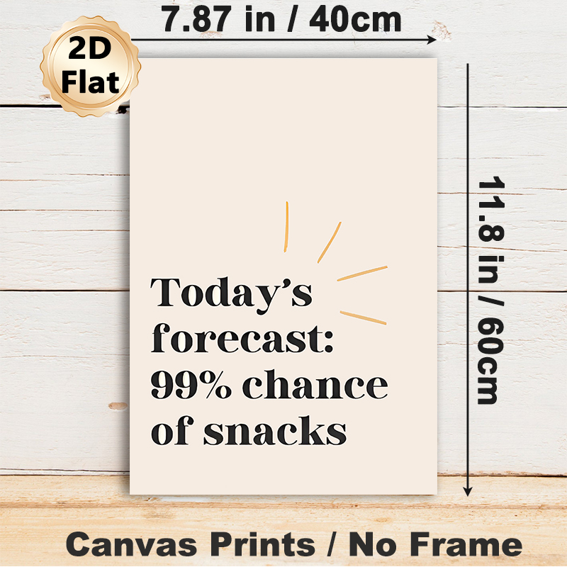 Snack Forecast Painting Poster, Minimalist Typographic Slogan Poster, Lighthearted Humorous Design Brings Playful Vibe, Ideal For Kitchen, Dining Room_maomaolike.com
