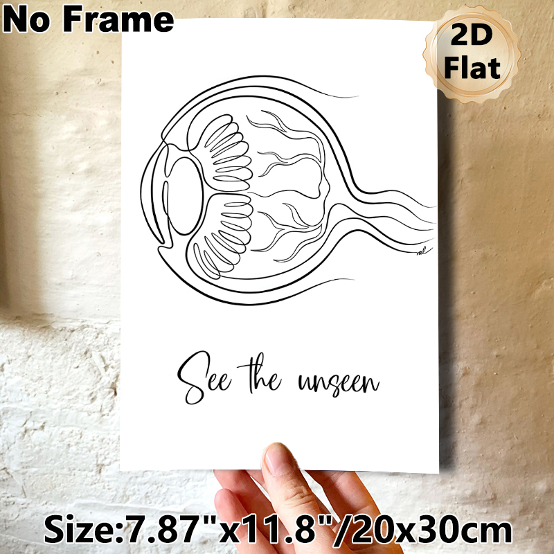 Jellyfish Themed Painting Poster, Minimalist Single-line Black & White Jellyfish Art Poster, Thought-provoking Design With "See The Unseen" Quote_maomaolike.com