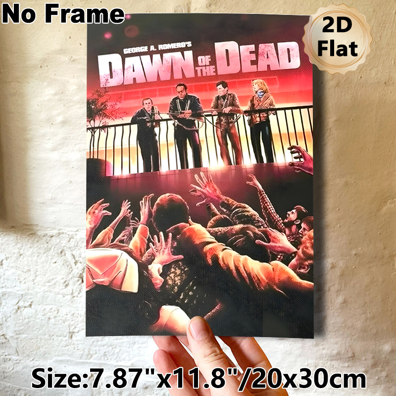 Dawn Of The Dead Themed Painting Poster, Dark Tense Zombie Siege Scene Poster, Captivating Classic Horror Movie Artwork, Ideal For Home Theater_maomaolike.com