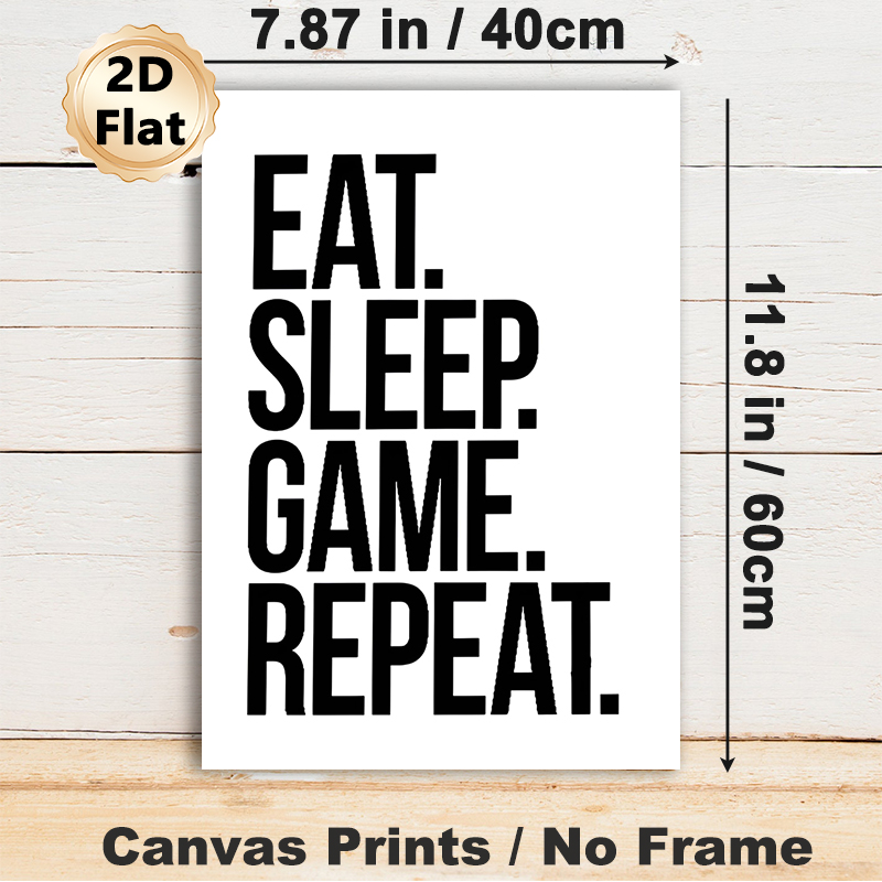 Gaming Slogan Painting Poster, Minimalist Bold Black & White Typography Poster, Simple Gaming-themed Decor Ideal For Game Room, Bedroom_maomaolike.com