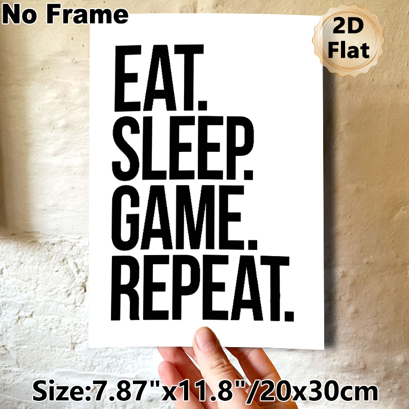 Gaming Slogan Painting Poster, Minimalist Bold Black & White Typography Poster, Simple Gaming-themed Decor Ideal For Game Room, Bedroom_maomaolike.com