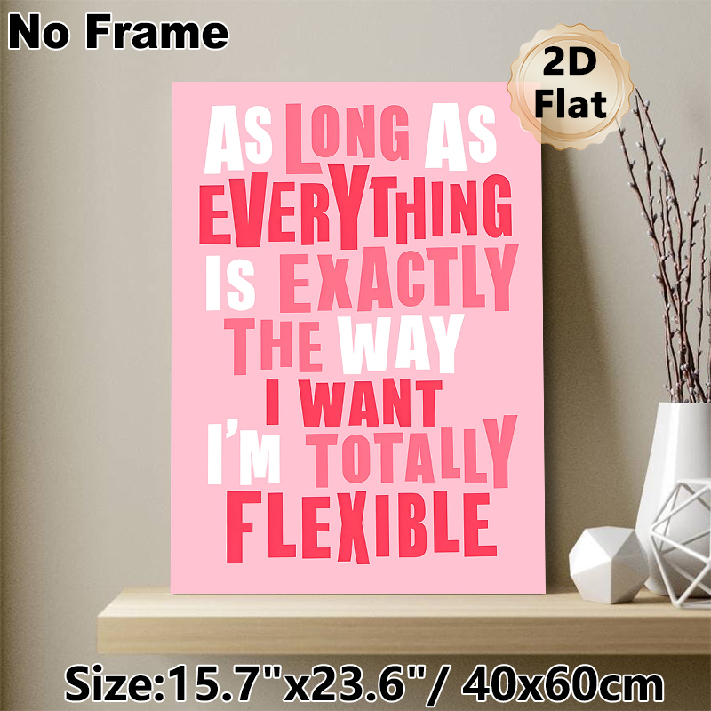 Humorous Slogan Painting Poster, Pastel Pink Typographic Poster, Witty Relatable Quote Decor Ideal For Home Office, Living Room And Bedroom_maomaolike.com