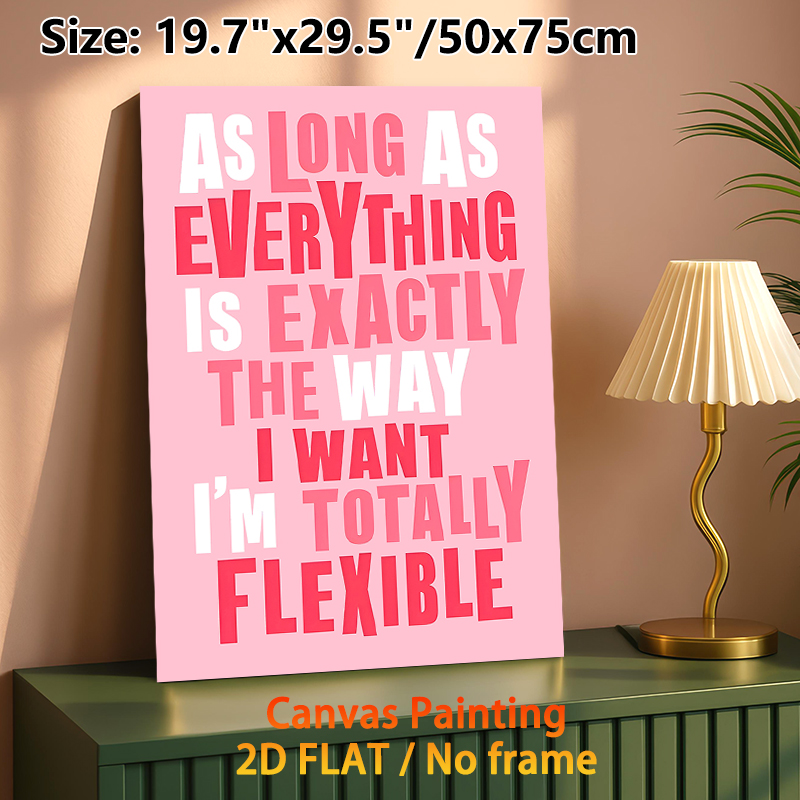 Humorous Slogan Painting Poster, Pastel Pink Typographic Poster, Witty Relatable Quote Decor Ideal For Home Office, Living Room And Bedroom_maomaolike.com