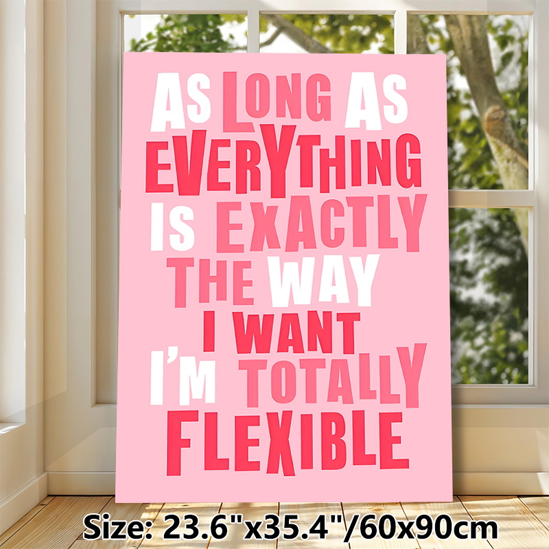 Humorous Slogan Painting Poster, Pastel Pink Typographic Poster, Witty Relatable Quote Decor Ideal For Home Office, Living Room And Bedroom_maomaolike.com