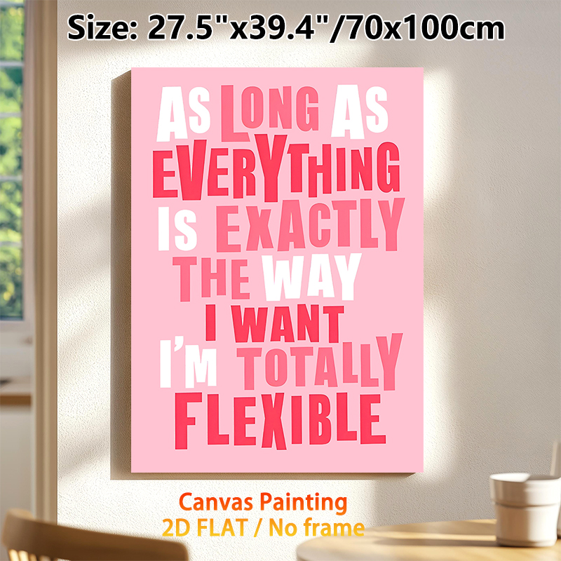 Humorous Slogan Painting Poster, Pastel Pink Typographic Poster, Witty Relatable Quote Decor Ideal For Home Office, Living Room And Bedroom_maomaolike.com