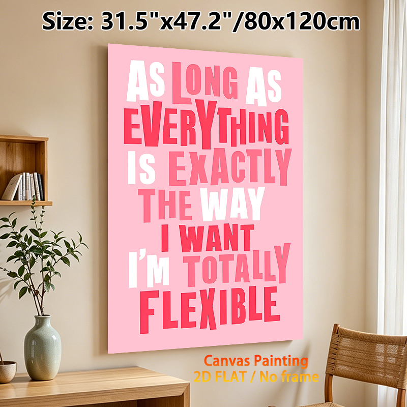 Humorous Slogan Painting Poster, Pastel Pink Typographic Poster, Witty Relatable Quote Decor Ideal For Home Office, Living Room And Bedroom_maomaolike.com