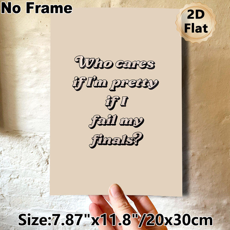 Witty Exam Quote Painting Poster, Retro Stylized Text Poster, Lighthearted Relatable Piece Ideal For Dorm Room, Bedroom Wall Decor_maomaolike.com
