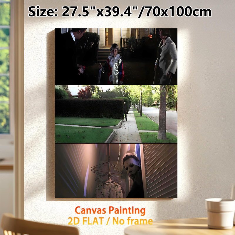 Horror Halloween Michael Myers Painting Poster, Dark Eerie Movie Scene Collage Poster, Spooky Atmospheric Decor Suitable For Home, Halloween Party_maomaolike.com