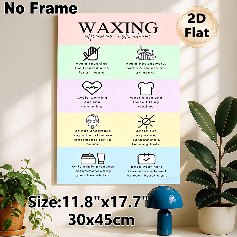 Waxing Aftercare Instructions Painting Poster, Pastel-colored Minimalist Graphic Poster, Clear Waxing Aftercare Guidance, Ideal For Beauty Salons And_maomaolike.com