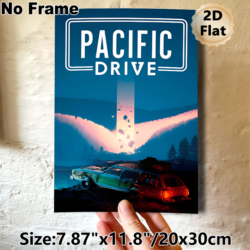 Pacific Drive Themed Painting Poster, Mysterious Vibrant Sci-Fi Wilderness & Modified Car Scene Poster, Immersive Atmospheric Design Ideal For Game_maomaolike.com