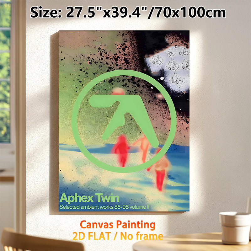 Aphex Twin Album Art Painting Poster, Psychedelic Abstract Splatter Style Poster, Unique Music-inspired Decor Ideal For Music Studio, Bedroom Wall_maomaolike.com
