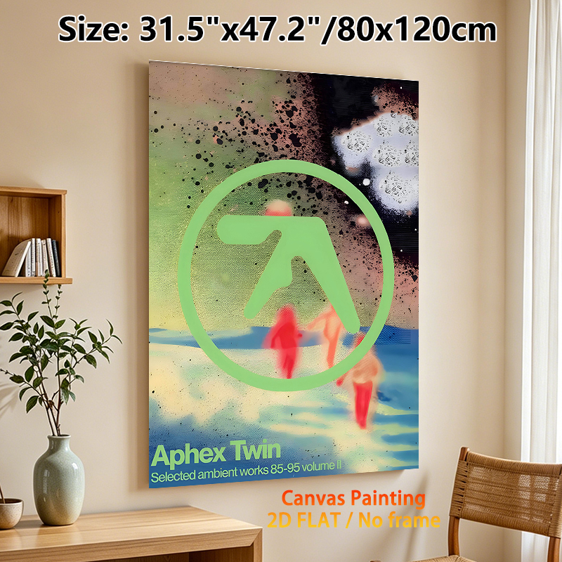 Aphex Twin Album Art Painting Poster, Psychedelic Abstract Splatter Style Poster, Unique Music-inspired Decor Ideal For Music Studio, Bedroom Wall_maomaolike.com