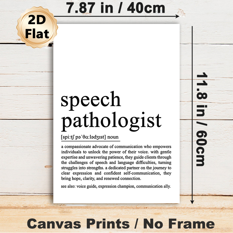 Speech Pathologist Definition Painting Poster, Minimalist Typographic Text Poster, Meaningful Tribute To Speech Professionals, Ideal For Clinic And_maomaolike.com