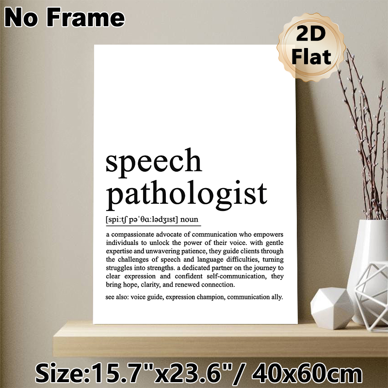 Speech Pathologist Definition Painting Poster, Minimalist Typographic Text Poster, Meaningful Tribute To Speech Professionals, Ideal For Clinic And_maomaolike.com