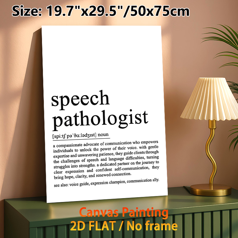 Speech Pathologist Definition Painting Poster, Minimalist Typographic Text Poster, Meaningful Tribute To Speech Professionals, Ideal For Clinic And_maomaolike.com