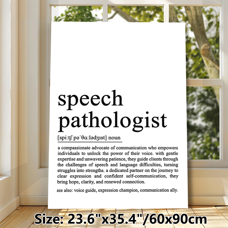 Speech Pathologist Definition Painting Poster, Minimalist Typographic Text Poster, Meaningful Tribute To Speech Professionals, Ideal For Clinic And_maomaolike.com
