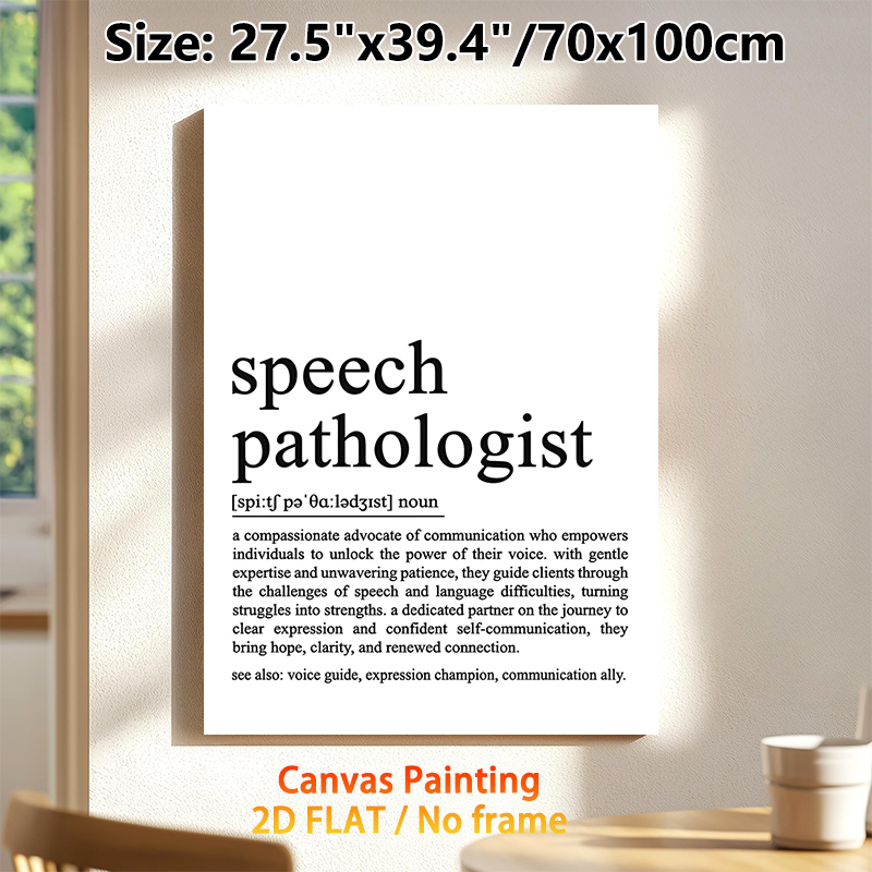 Speech Pathologist Definition Painting Poster, Minimalist Typographic Text Poster, Meaningful Tribute To Speech Professionals, Ideal For Clinic And_maomaolike.com