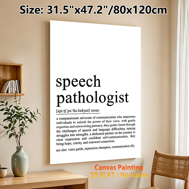 Speech Pathologist Definition Painting Poster, Minimalist Typographic Text Poster, Meaningful Tribute To Speech Professionals, Ideal For Clinic And_maomaolike.com