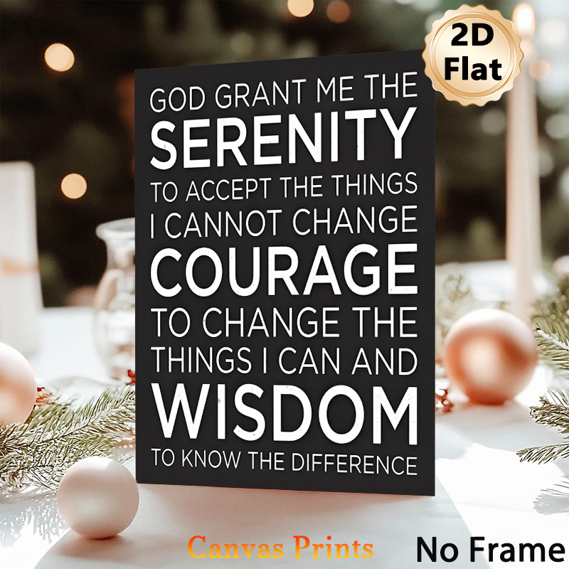 Serenity Prayer Painting Poster, Minimalist Black & White Typography Poster, Inspirational Text To Foster Inner Peace, Suitable For Living Room, Study_maomaolike.com
