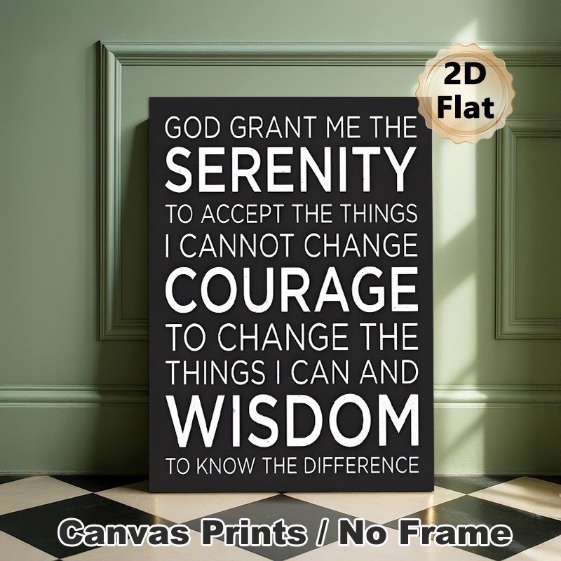 Serenity Prayer Painting Poster, Minimalist Black & White Typography Poster, Inspirational Text To Foster Inner Peace, Suitable For Living Room, Study_maomaolike.com