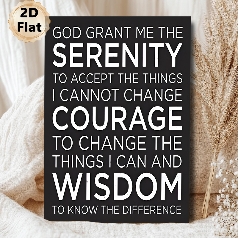 Serenity Prayer Painting Poster, Minimalist Black & White Typography Poster, Inspirational Text To Foster Inner Peace, Suitable For Living Room, Study_maomaolike.com