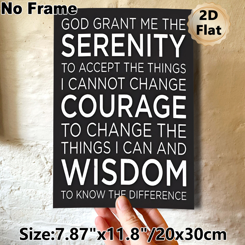 Serenity Prayer Painting Poster, Minimalist Black & White Typography Poster, Inspirational Text To Foster Inner Peace, Suitable For Living Room, Study_maomaolike.com