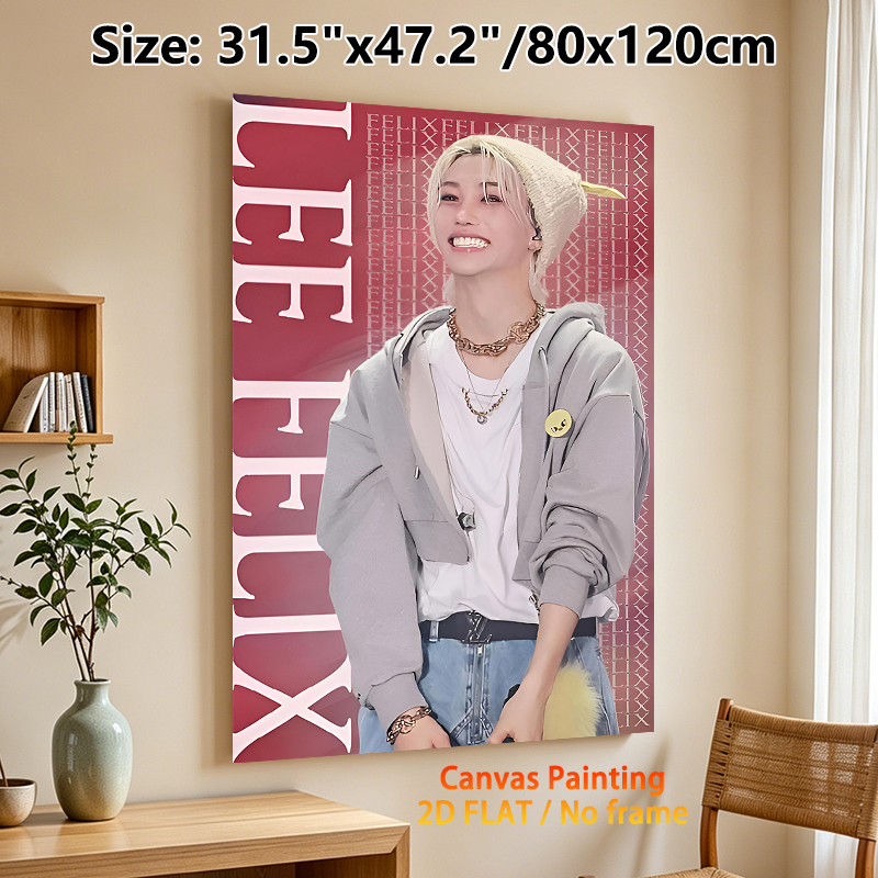 K-pop Male Idol Painting Poster, Stylish Casual Portrait Poster, Eye-catching Fan-themed Decor Perfect For Bedroom, Living Room And Personal Display_maomaolike.com