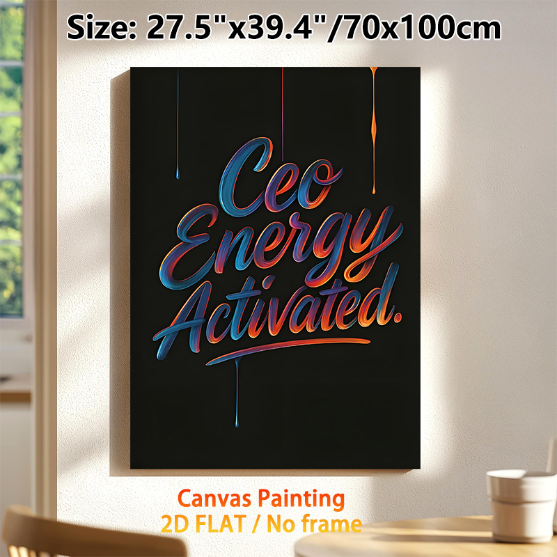 Ceo Energy Activated Motivational Painting Poster, Vibrant Gradient Brushstroke Lettering Poster, Inspiring Motivational Decor Ideal For Office And_maomaolike.com