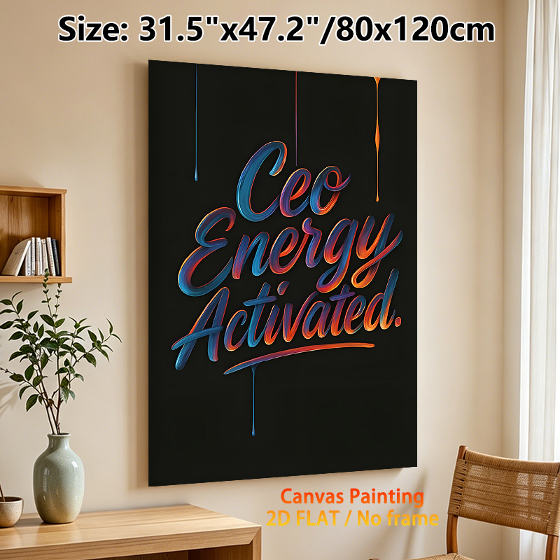 Ceo Energy Activated Motivational Painting Poster, Vibrant Gradient Brushstroke Lettering Poster, Inspiring Motivational Decor Ideal For Office And_maomaolike.com