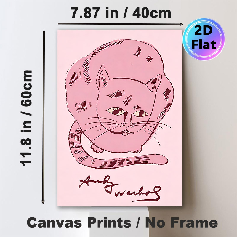 Pink Curled Cat Painting Poster, Soft Pink Line Art Style Poster, Charming Curled Cat With Striped Details, Ideal For Bedroom And Living Room Decor_maomaolike.com